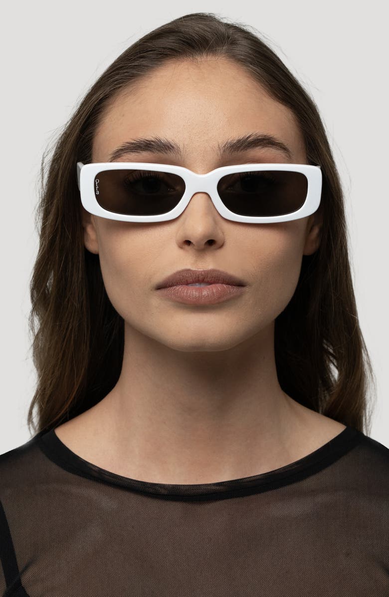 OTRA EYEWEAR Sunny Rectangular Sunglasses, Alternate, color, White/ Smoke