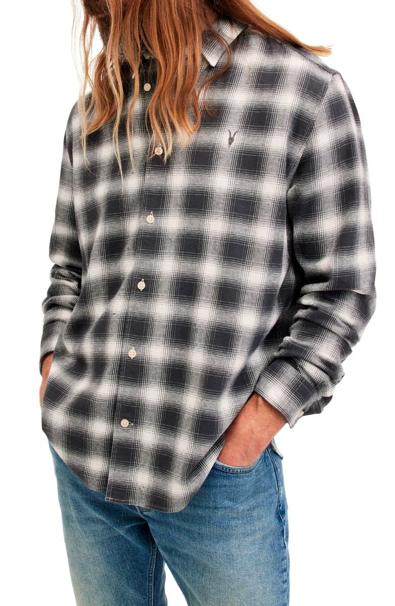 AllSaints Malpaso Plaid Button-Up Shirt, Alternate, color, 