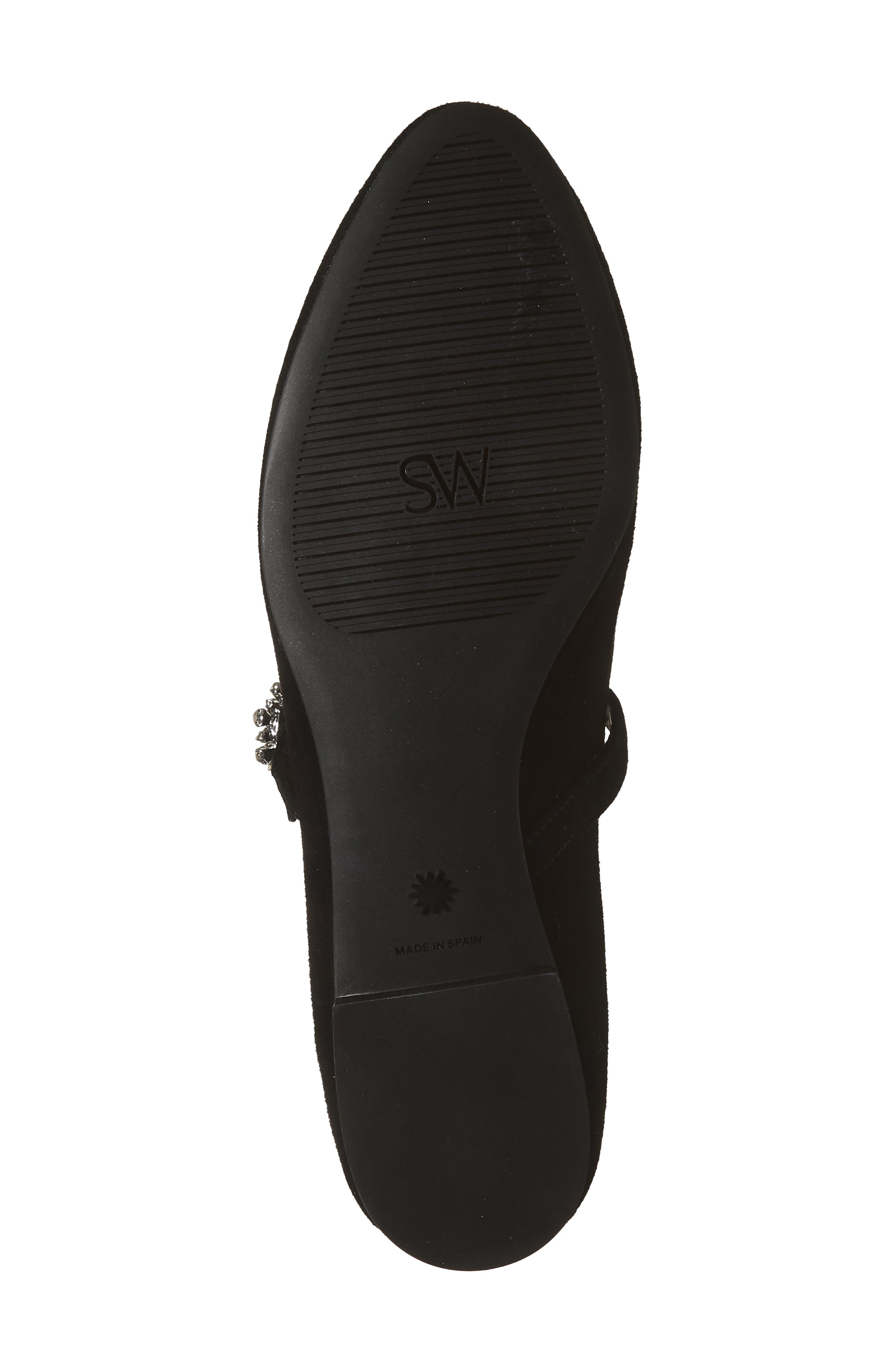 Stuart Weitzman Aura May Jane Flat, Alternate, color, Black/ Black