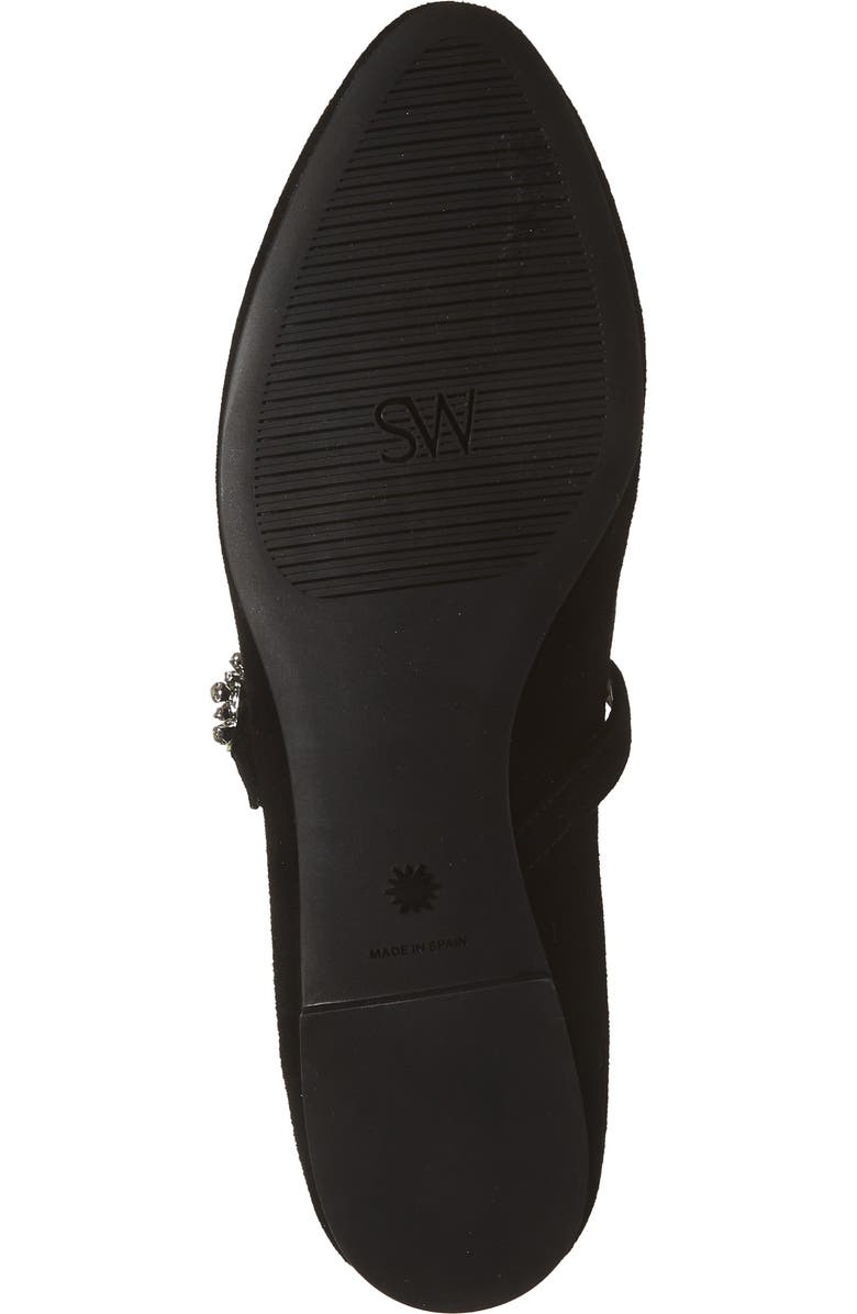 Stuart Weitzman Aura May Jane Flat, Alternate, color, Black/ Black