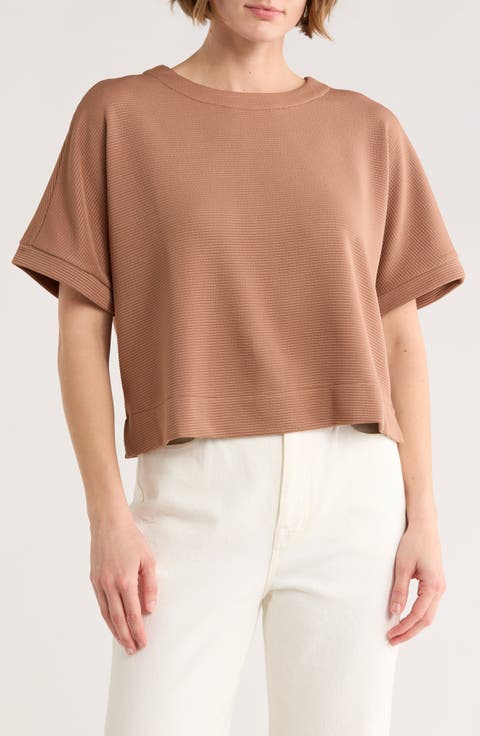 Ottoman Rib Button Back Top