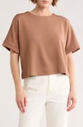 Adrianna Papell Ottoman Rib Button Back Top