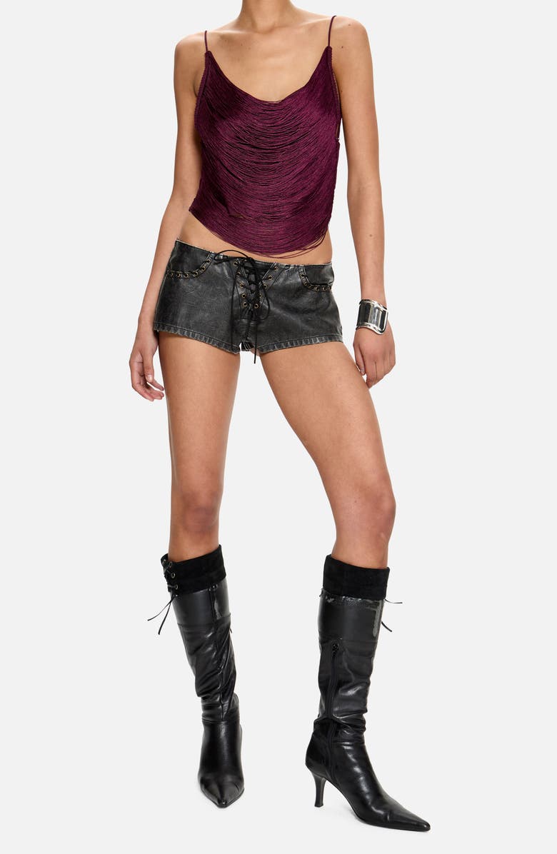 JADED LONDON Whipstitch Lace-Up Hotpants, Alternate, color, Black