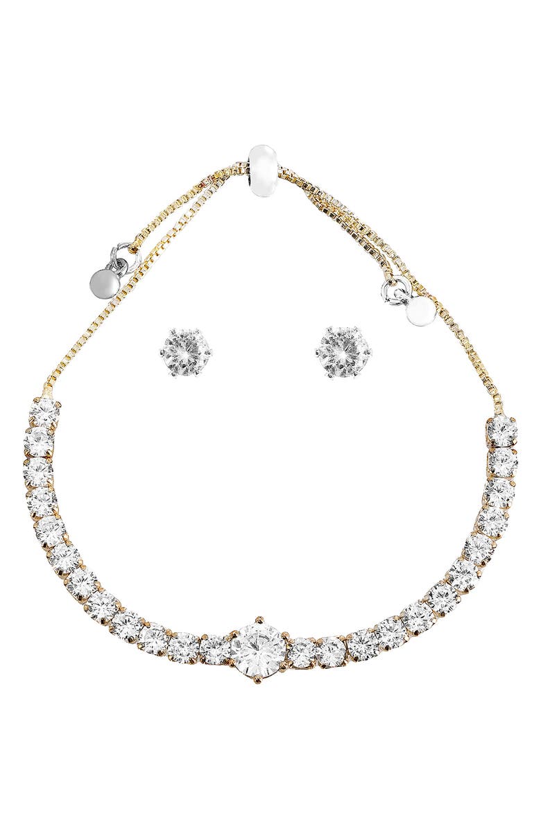 Danecraft CZ Tennis Bracelet & Earrings Set, Alternate, color, 