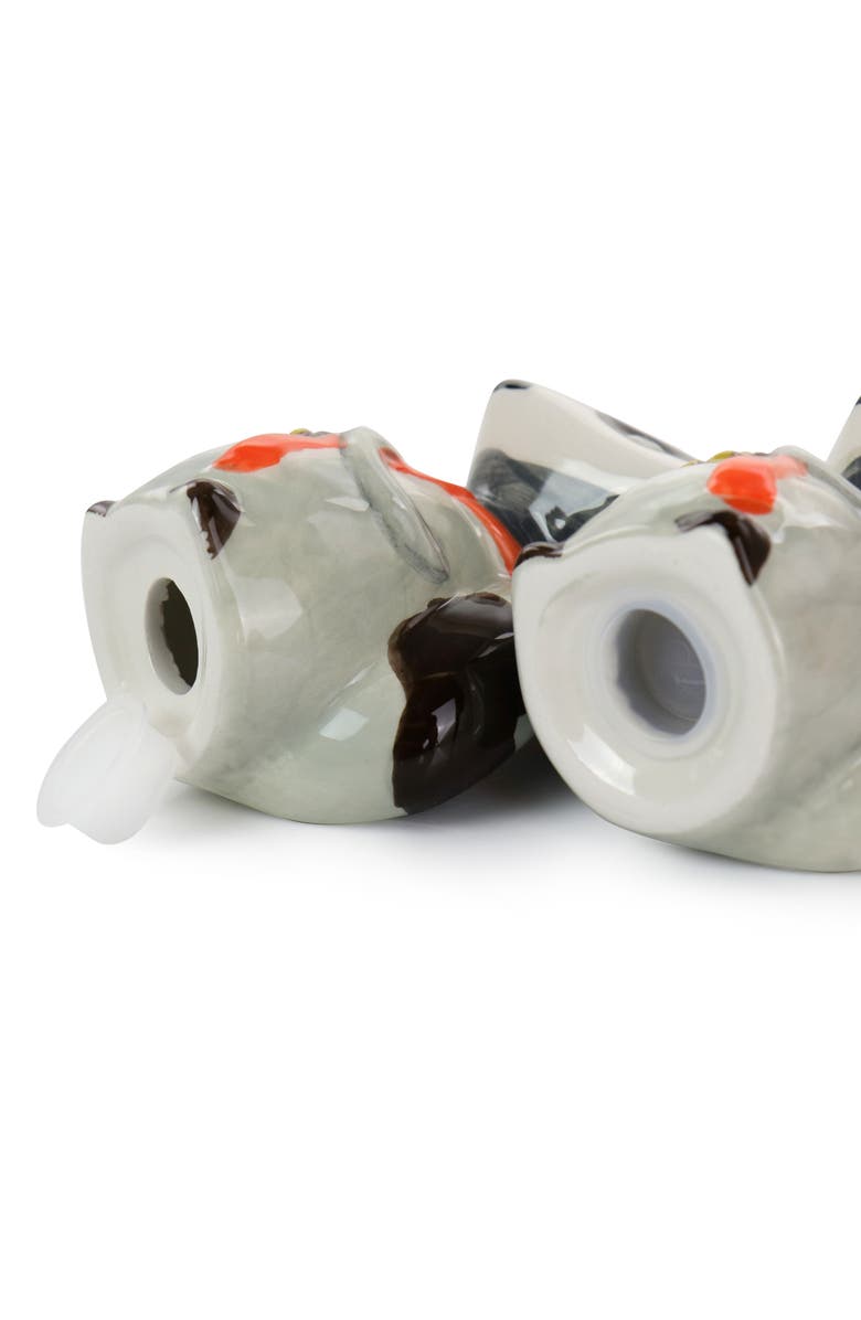 Gibson Home Woodland Raccoon 2 Piece Hard Dolomite Salt and Pepper Set, Alternate, color, Multi