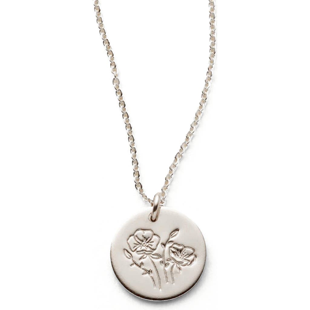 Made By Mary August Birth Flower Necklace In Silver