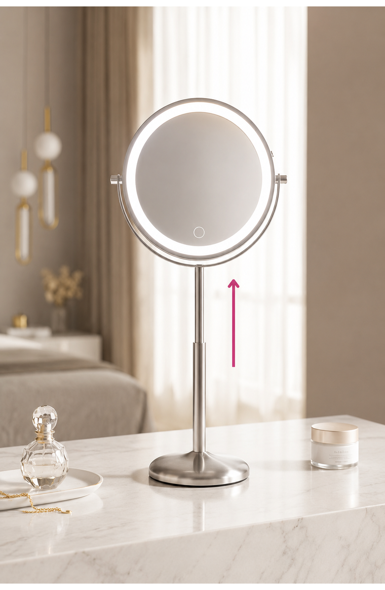 FANCII Hailey Double Sided Makeup Mirror with Lights, Alternate, color, Nick
