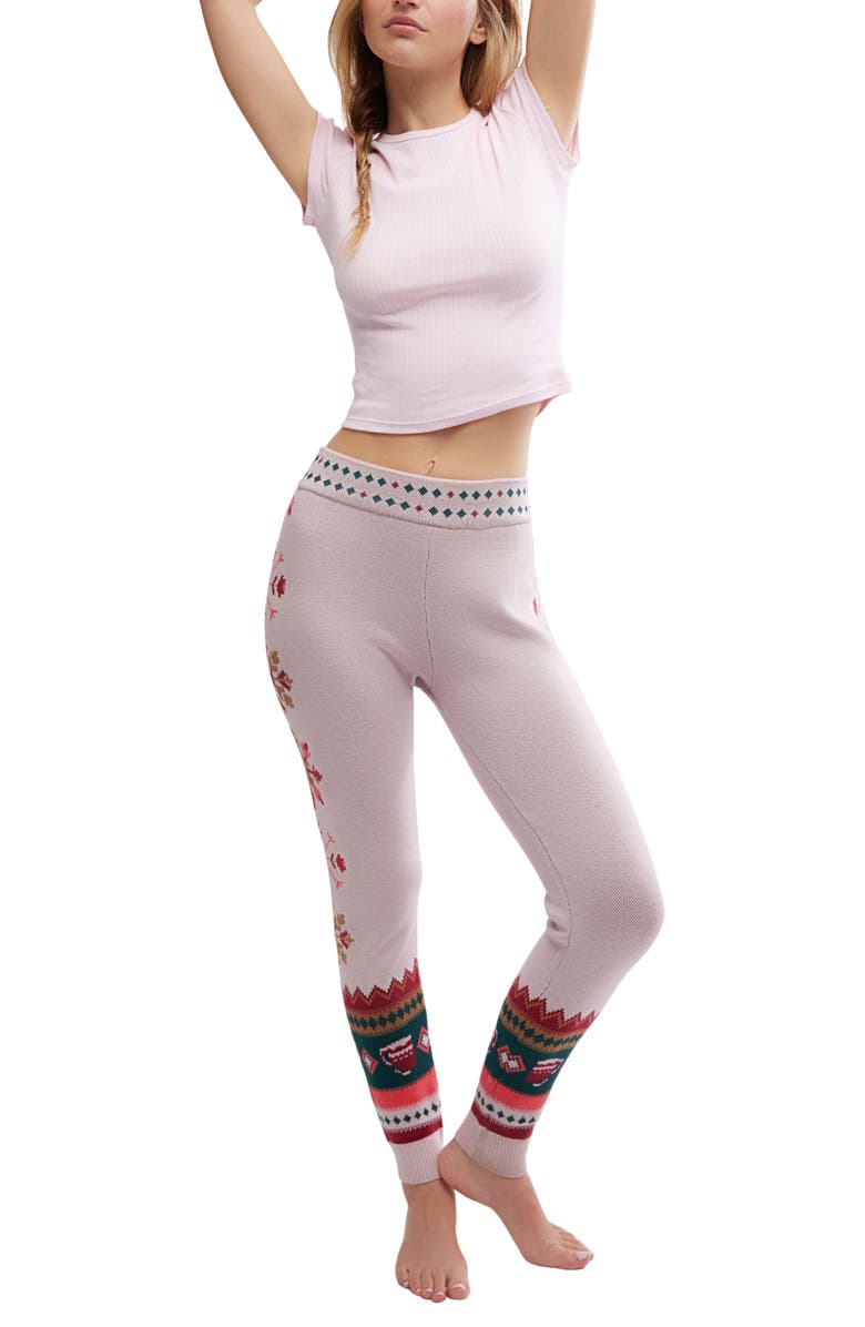 Free People Falala Fair Isle Leggings, Alternate, color, Snowy Sips Combo