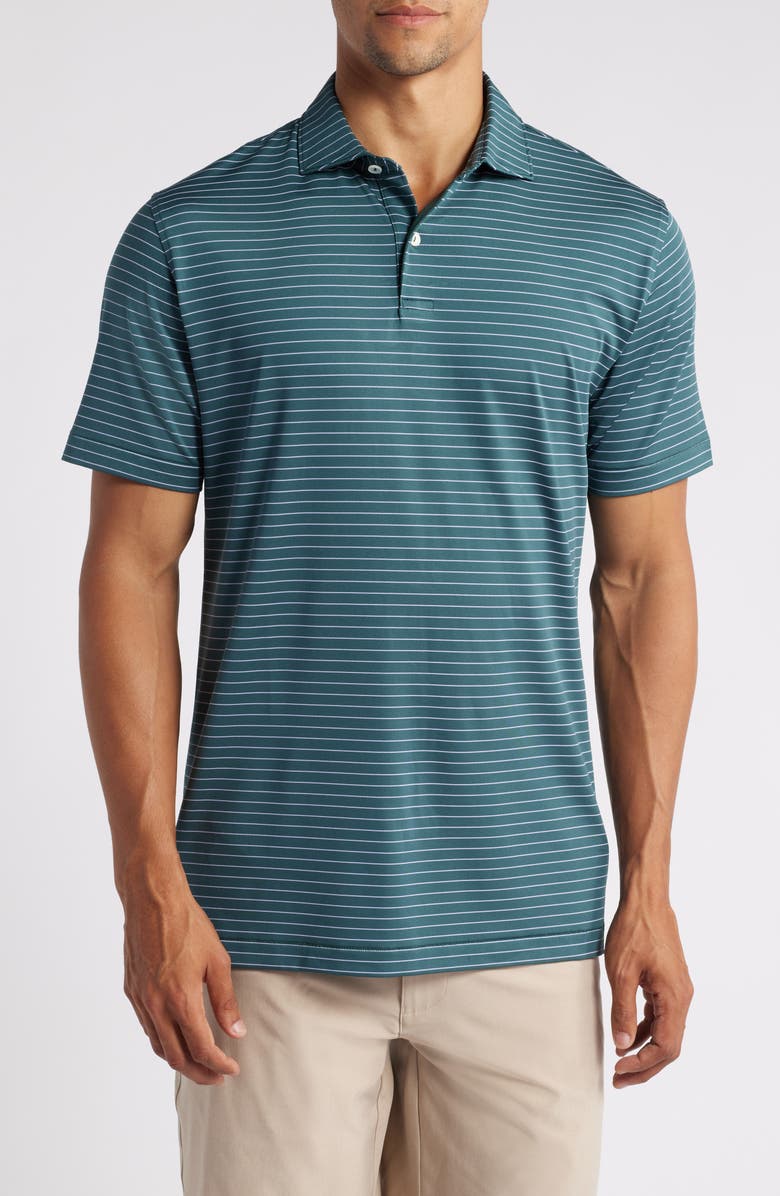 Peter Millar Duet Stripe Performance Jersey Polo, Main, color, 