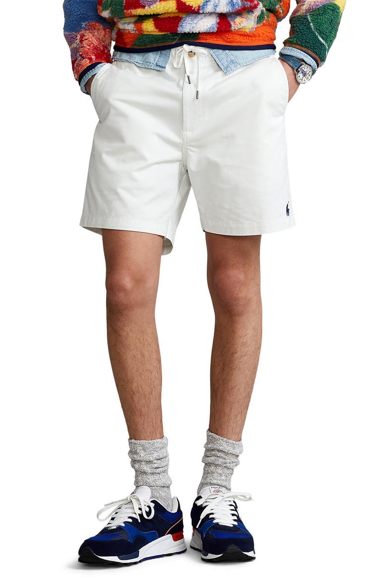 Prepster Stretch Cotton Twill Chino Shorts, Main, color, DECKWASH WHITE
