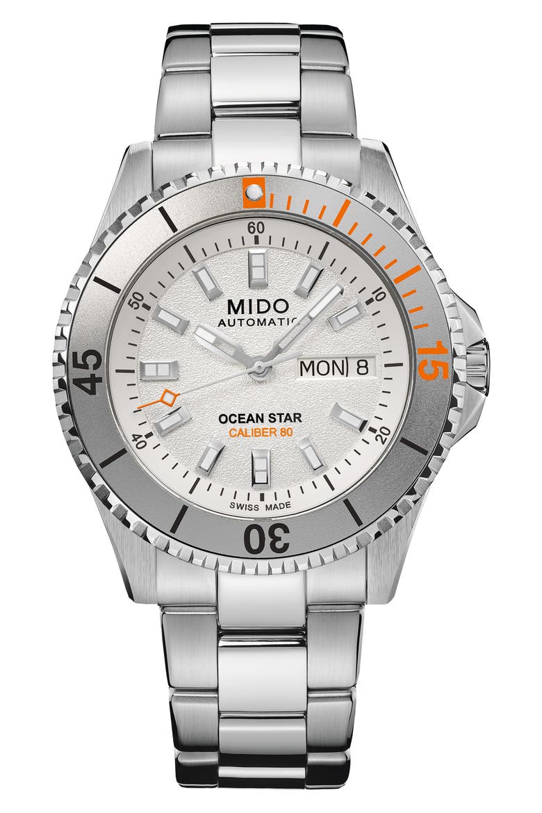 Ocean Star 200 Automatic Bracelet Watch, 42.5mm, Main, color, SILVER
