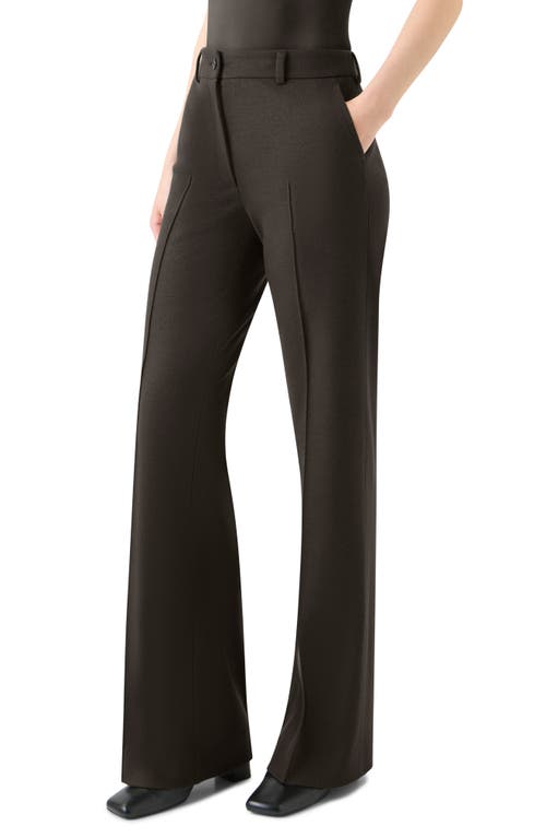 Akris Punto Faysa Pintuck Pleat Flare Wool Pants In Brown