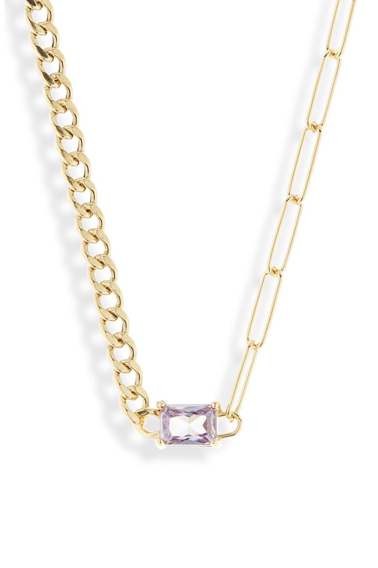 Birthstone Necklace, Main, color, YELLOW-JUNE