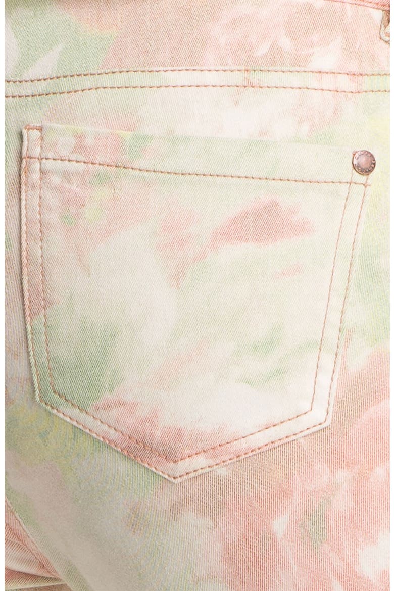 Photo Floral Print Skinny Jeans, Alternate, color, PALE GREEN