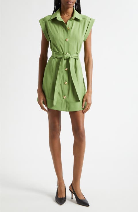 Milo Stretch Button Front Minidress