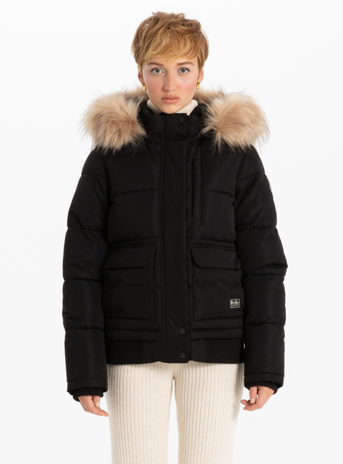 REMOVABLE HOOD & FUR BOMBER