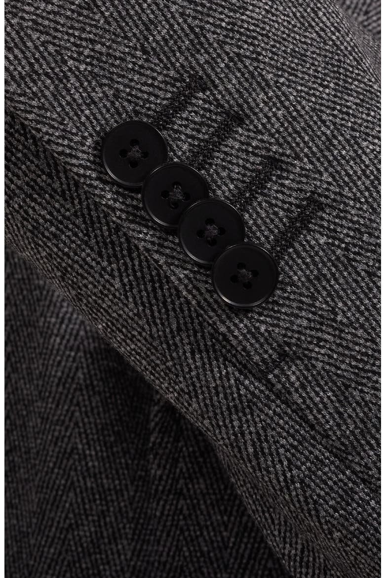 Three Button Blazer with Bib, Alternate, color, ZINC