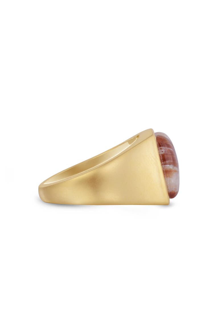 Red Lace Agate Iconic Sterling Silver Men Signet Ring, Alternate, color, 14KT Gold Vermeil on Sterling