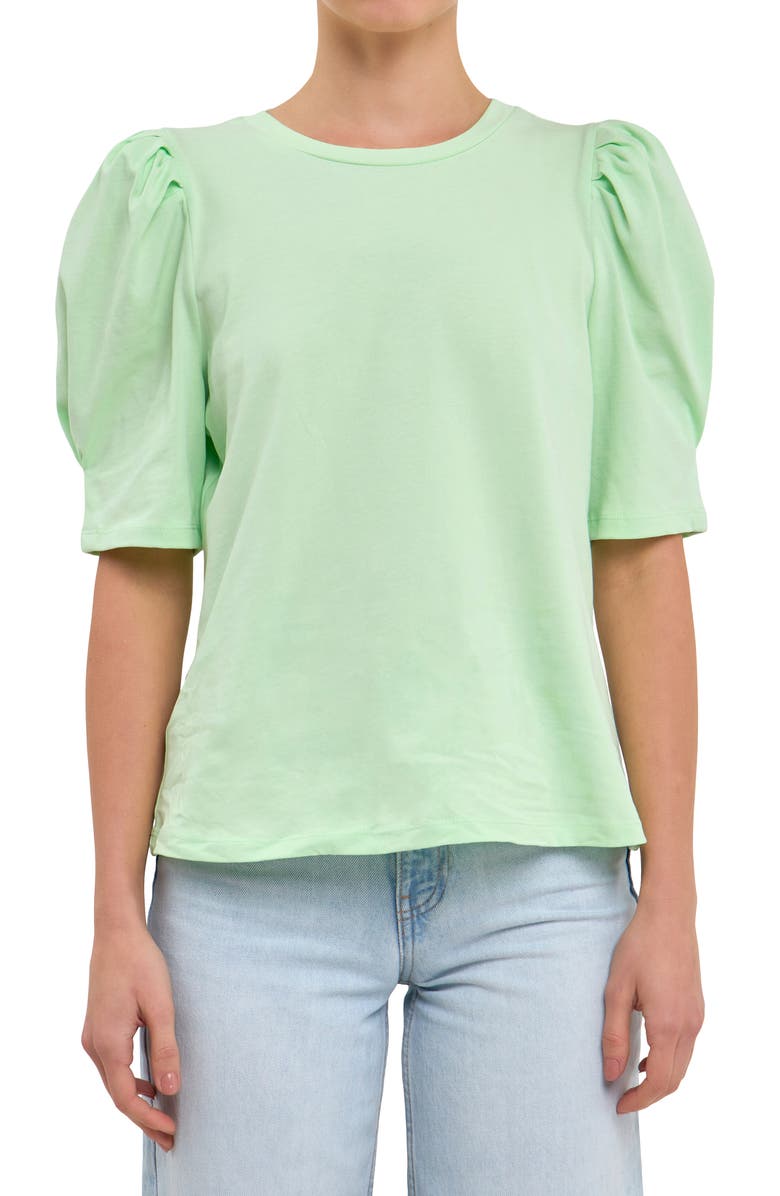 English Factory Puff Sleeve Knit Top, Alternate, color,