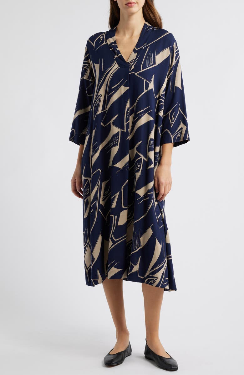 Masai Copenhagen Nasiso Print Midi Dress, Main, color, 