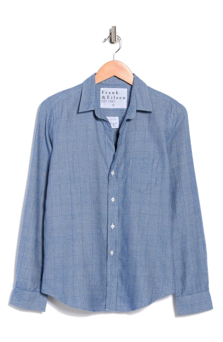 Frank & Eileen Barry Tailored Fit Glen Plaid Button-Up Shirt, Main, color, Blue Grey Plaid
