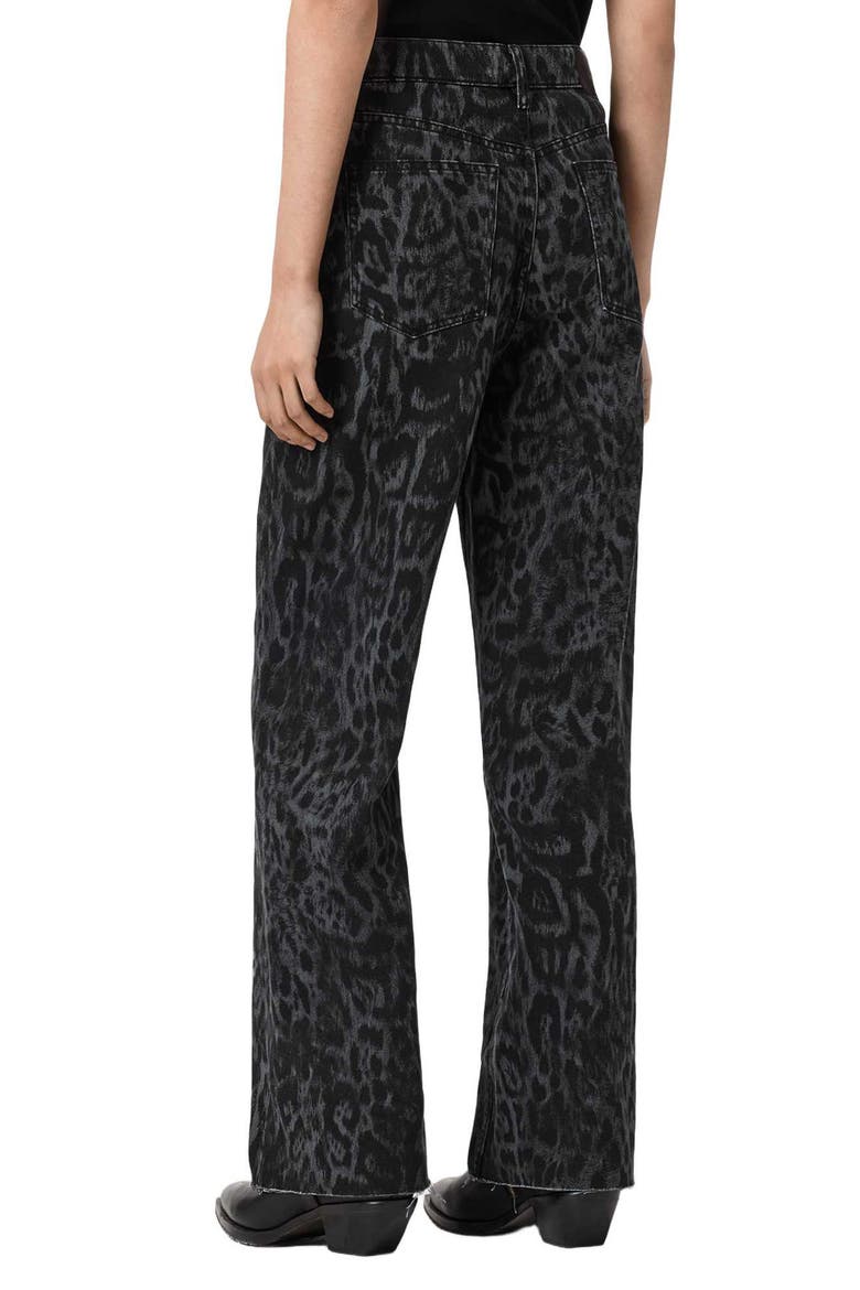 Blake Leopard Print Wide Leg Jeans, Alternate, color, LEPPO BLACK
