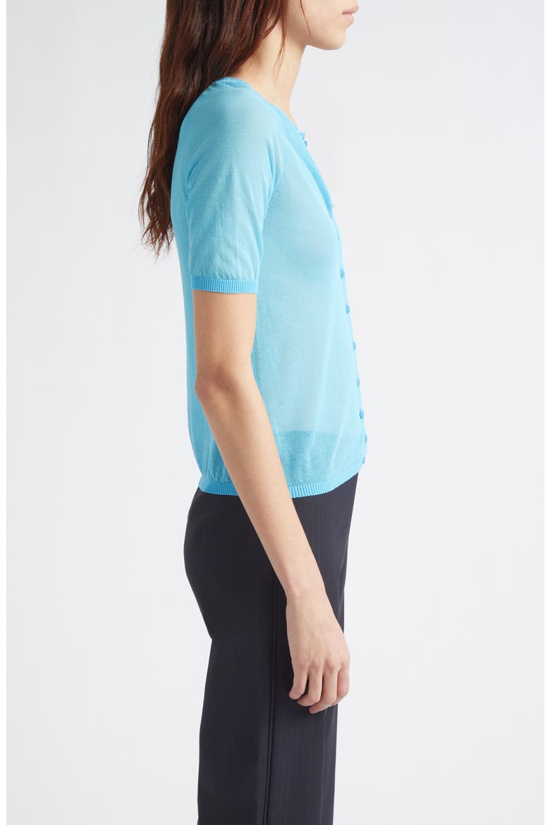 Patinela Sheer Organic Cotton Blend Cardigan, Alternate, color, BLUE