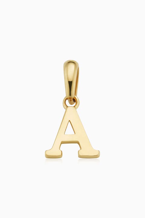 14K Gold My Letter Initial Pendant Charm