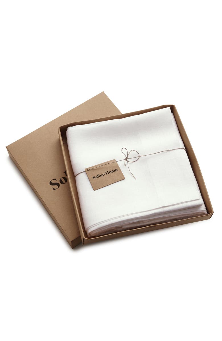 Solino Home Linen Sheer Curtain with Light Filtering Rod Pocket Curtain for Living Room, Bedroom, Alternate, color, White