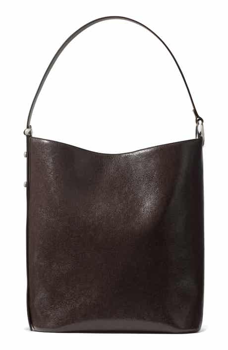 halo glazed large leather bucket bag