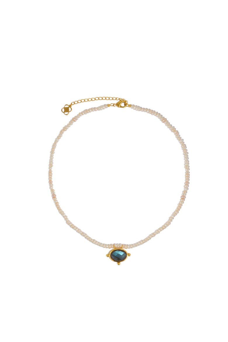 Sorel Pearl and Labradorite Beaded Necklace, Main, color, Gold