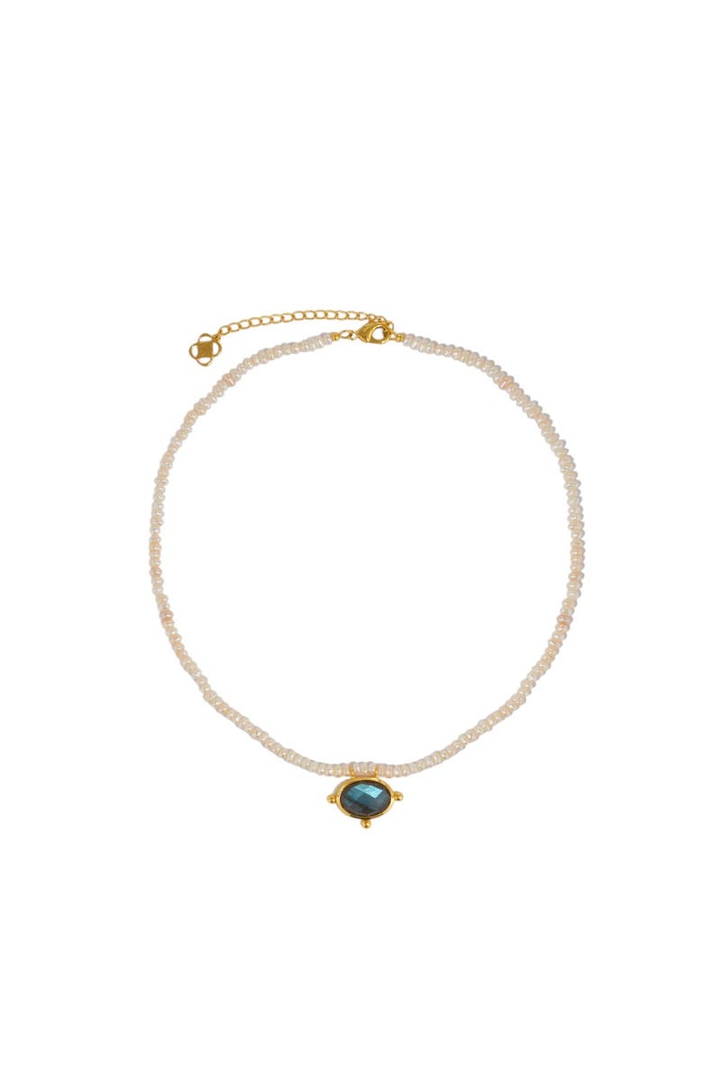 Ottoman Hands Sorel Pearl and Labradorite Beaded Necklace, Main, color, Gold
