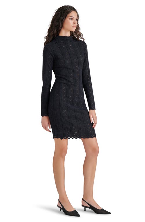 Steve Madden Nafia Lace Long Sleeve Sweater Dress In Black