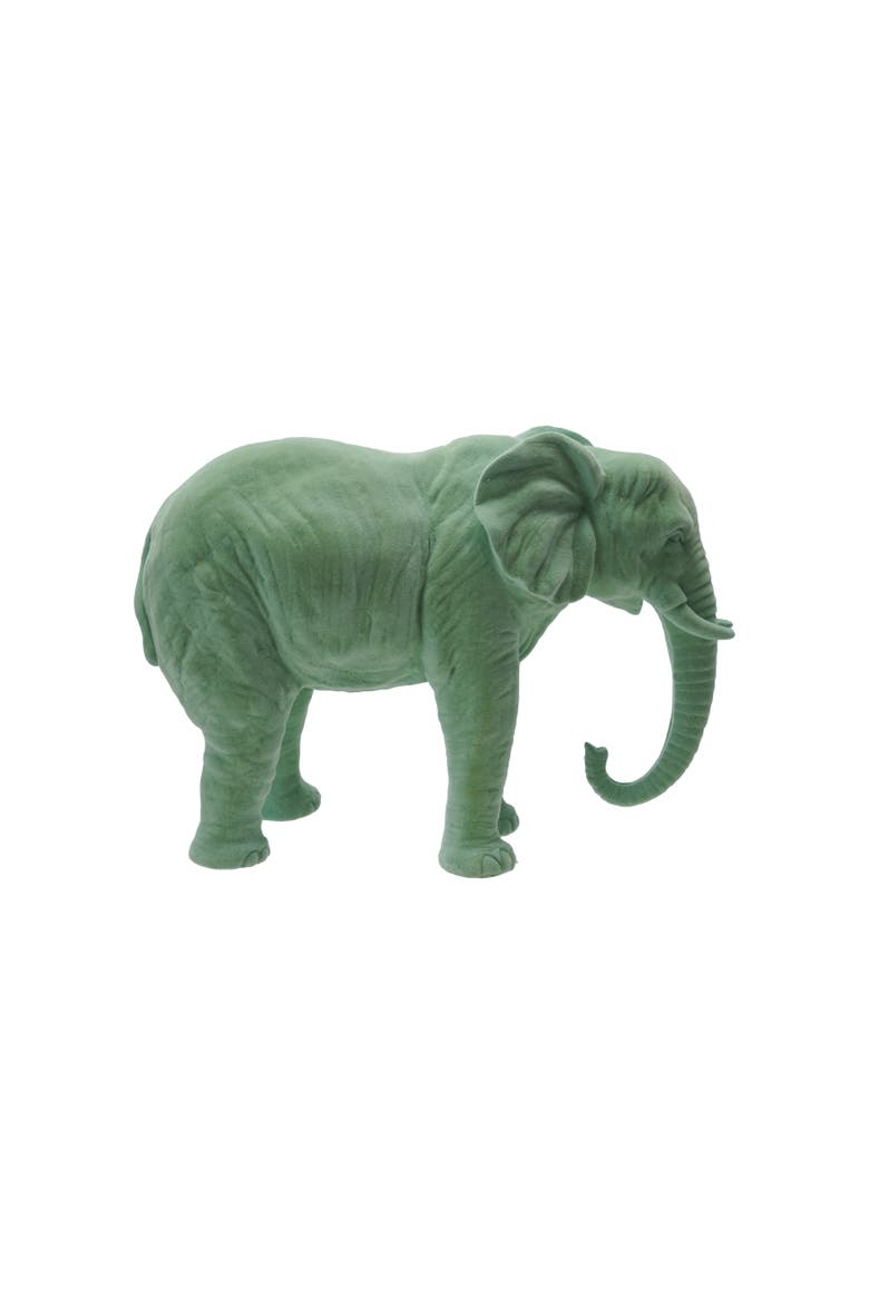 Flocked Resin Elephant, Mint Color, Main, color, Mint