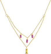 Julianna B. Yellow Sapphire & Ruby Layered Necklace 10k