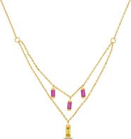 Julianna B. Yellow Sapphire & Ruby Layered Necklace 10k