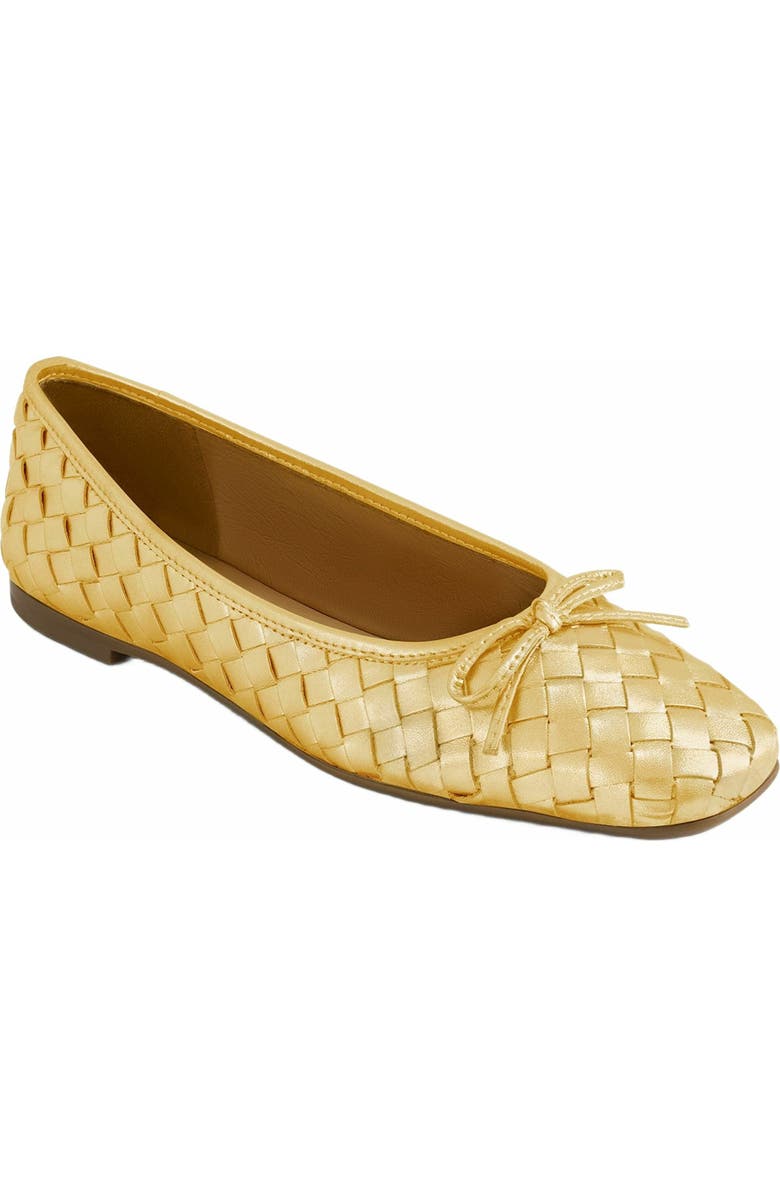 Bernardo Footwear Gwynn Woven Ballet Flat, Alternate, color, Gold