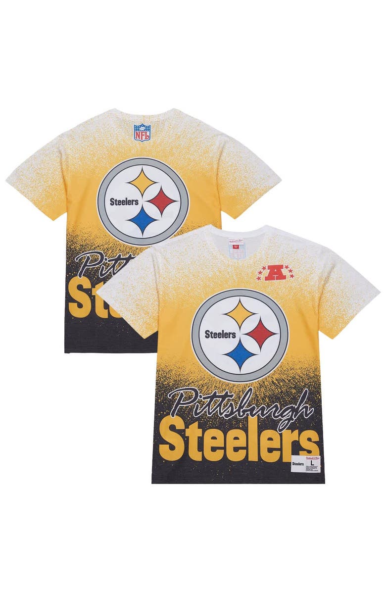 Mitchell & Ness Men's Mitchell & Ness White Pittsburgh Steelers Team Burst Vintage Logo T-Shirt, Main, color, White