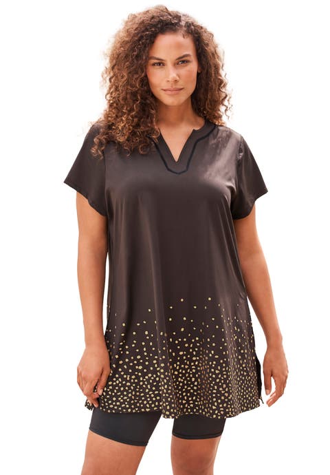 Longer Length Short-Sleeve Swim Tunic (Plus)