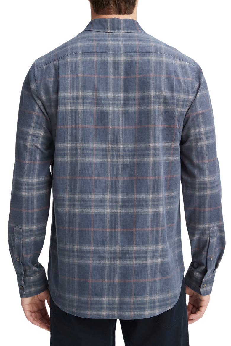Plaid Corduroy Button-Up Shirt, Alternate, color, IRIS BLUE