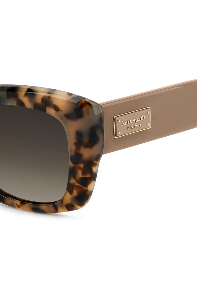 Kate Spade New York jenell 51mm gradient rectangular sunglasses, Alternate, color, Havana