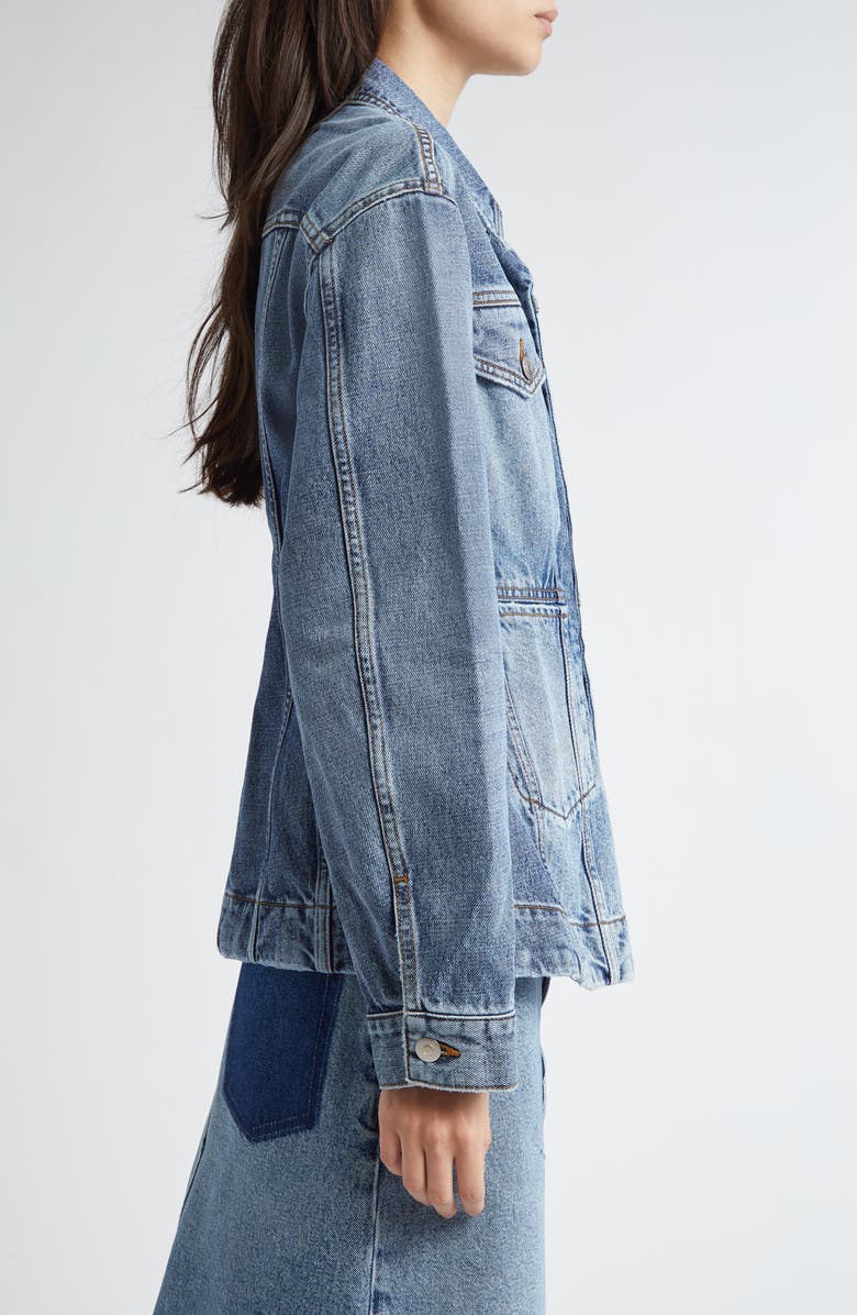 Stella McCartney Mixed Wash Denim Fitted Jacket, Alternate, color, 