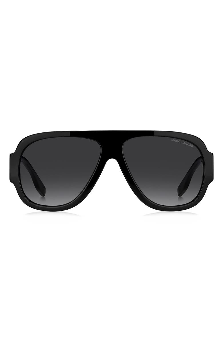 Marc Jacobs 59mm Gradient Pilot Sunglasses, Main, color, Black