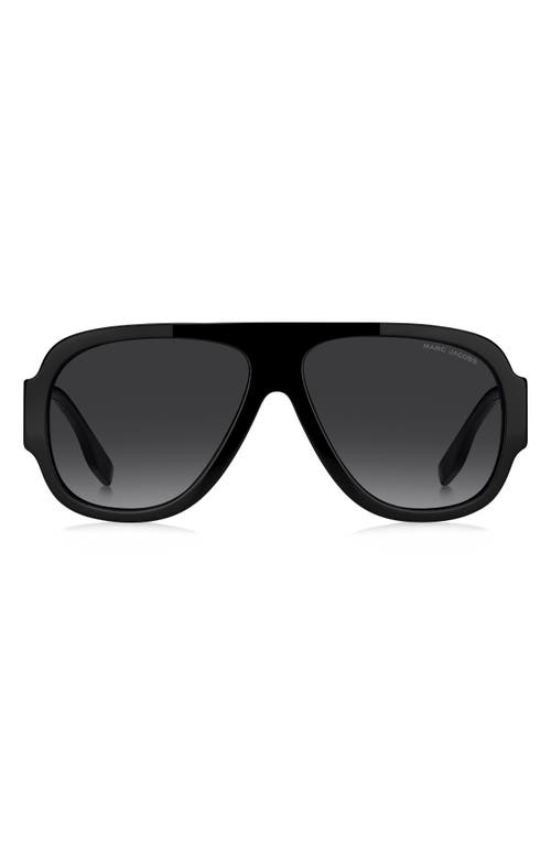 Marc Jacobs 59mm Gradient Pilot Sunglasses In Black