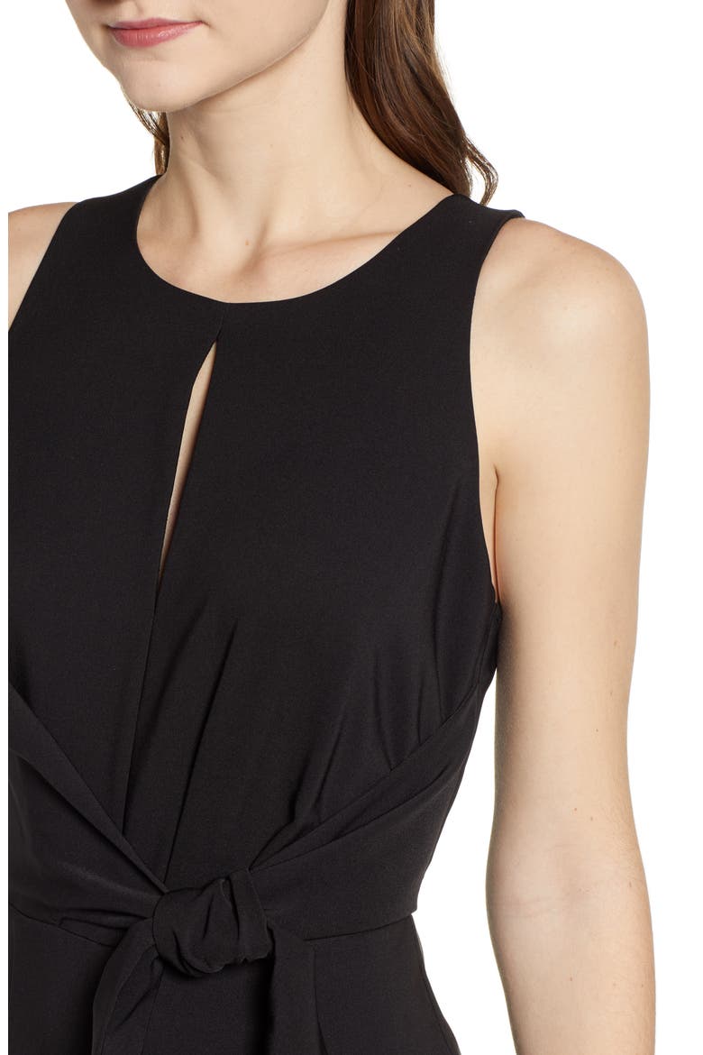 Tie Front Jumpsuit, Alternate, color, BLACK