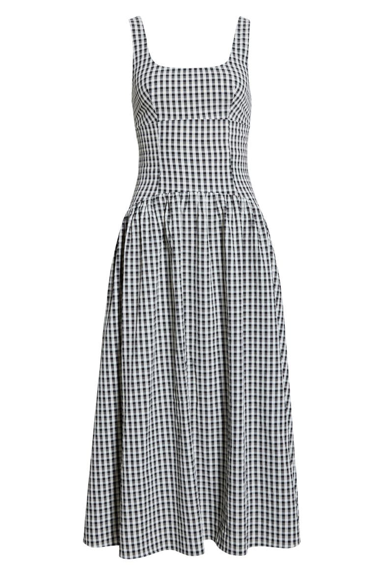 Cara Gingham Dress, Alternate, color, BLACK GINGHAM