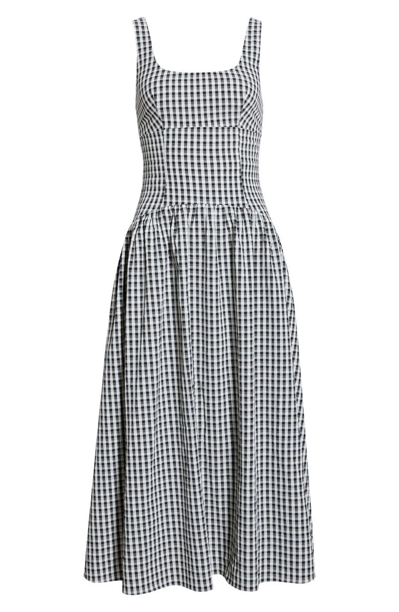 ASTR the Label Cara Gingham Dress, Main, color, Black Gingham