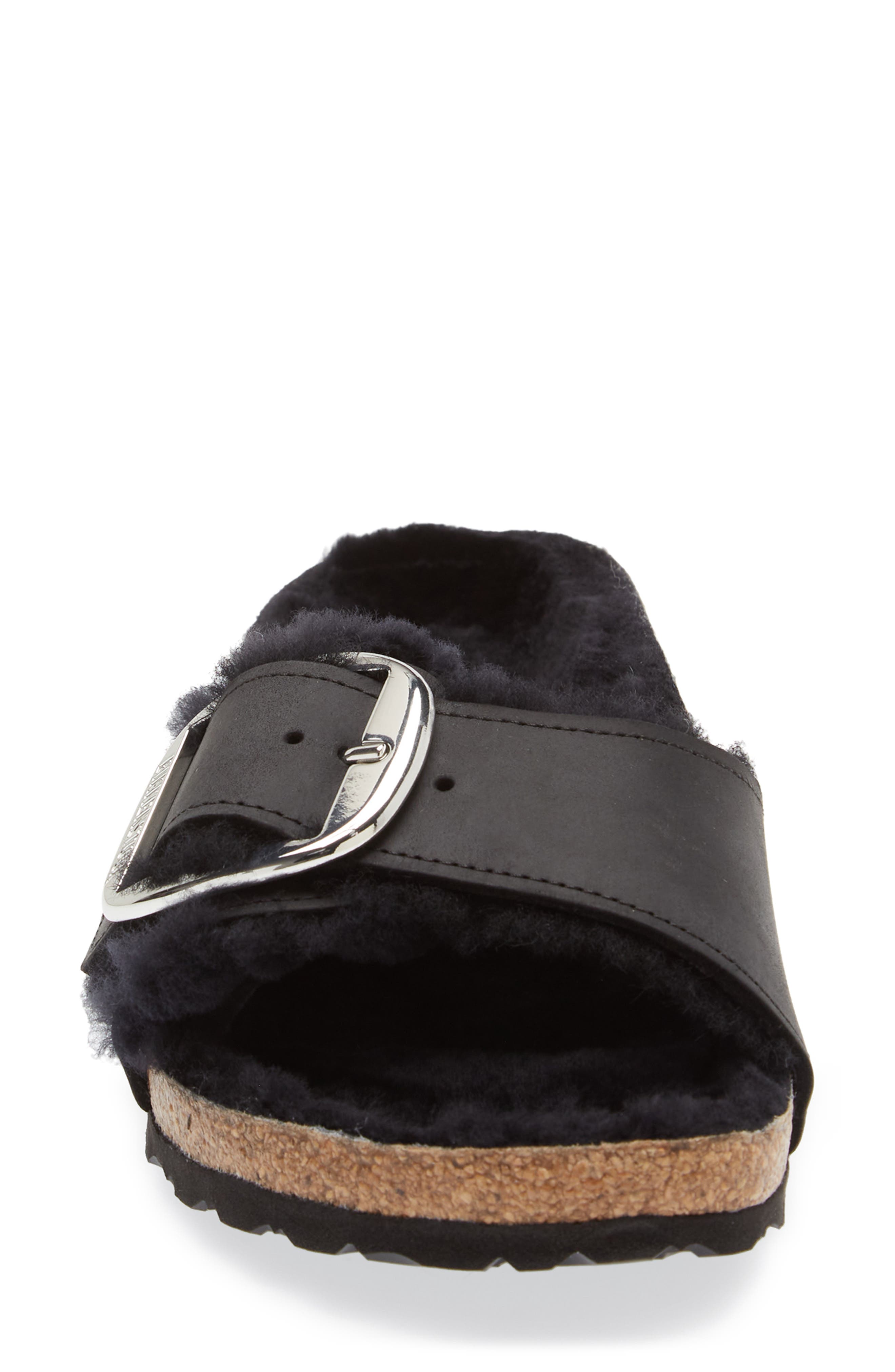 Birkenstock Madrid Big Buckle Genuine Shearling Lined Sandal, Alternate, color, 