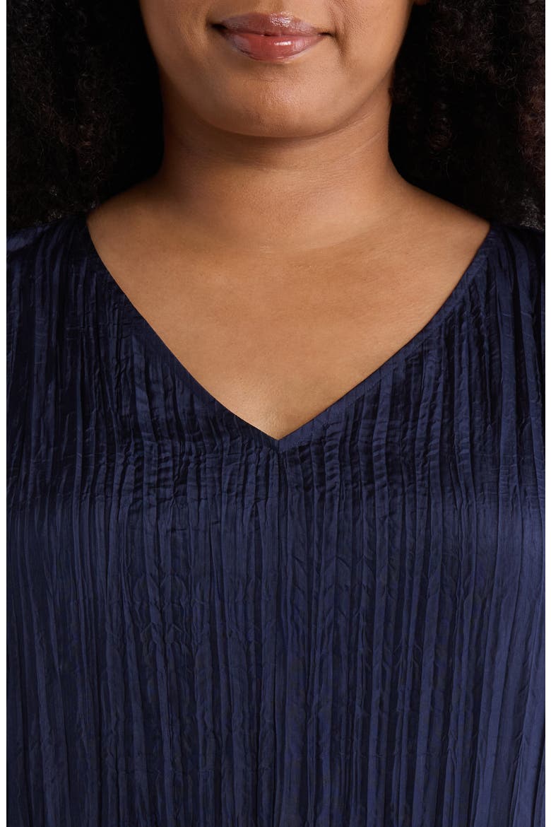 Cap Sleeve Silk Midi Dress, Alternate, color, INK