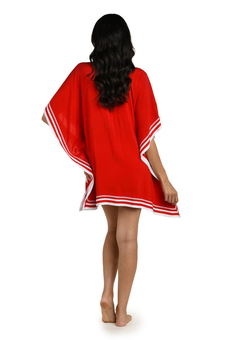 Mariner Cover-Up Caftan, Alternate, color, RUBY